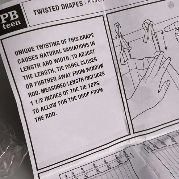 NEW Pottery Barn Teen twist tie panels curtains drapes - Picture 5 of 10